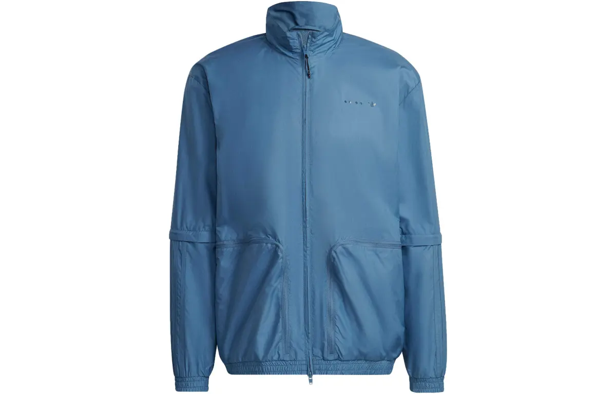 Adidas Originals RECLAIM UTILITY Jackets Men's Blue Stand Collar Moderate Straight Fit