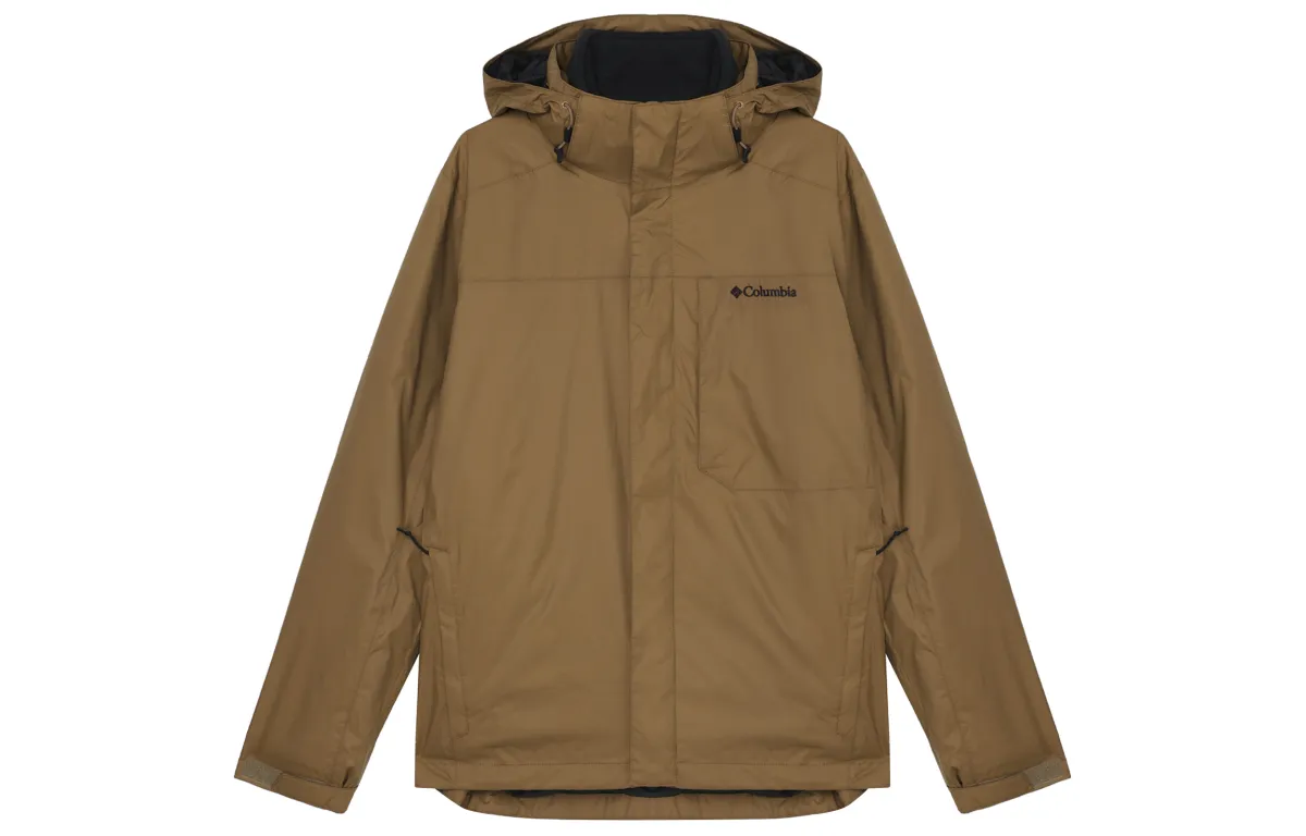 Columbia Hiking Outdoor Hiking Thermal Windbreaker Jacket Men's Brown