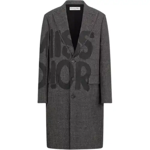 DIOR Coats Men's Gray Lapel Moderate