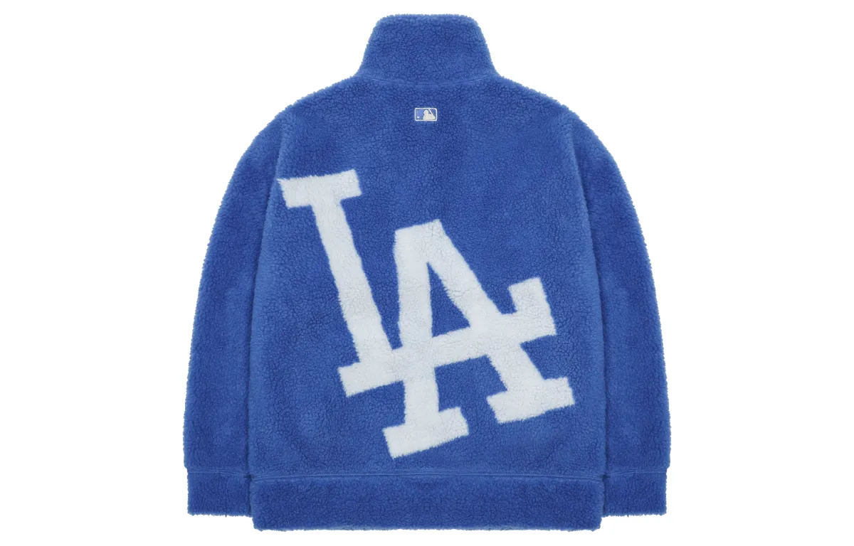 MLB Velvet Jackets Unisex Blue Stand Collar Moderate