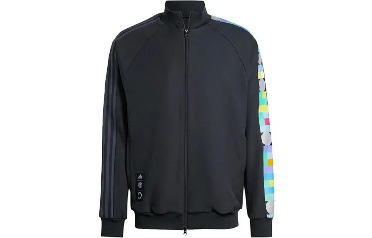 Adidas Manchester United Jackets Men's Black Stand Collar Moderate Other