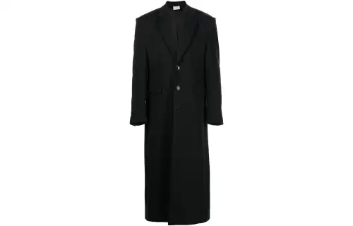 Vetements Coats Unisex Black Stand Collar Moderate