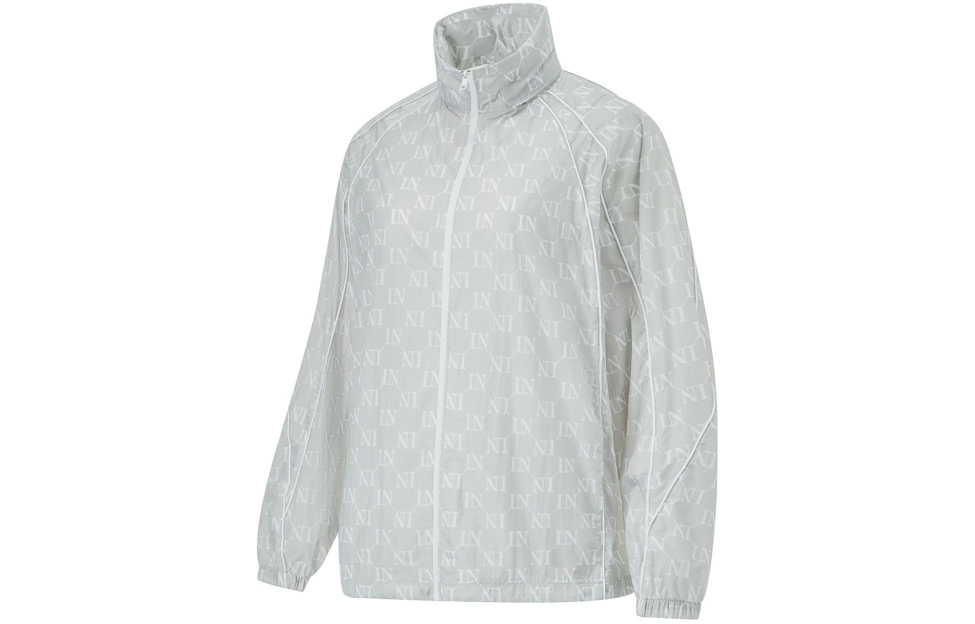 Li Ning Smoothie Sun Protection Clothing Men's Gray All Over Print