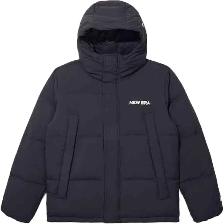 New Era Down Jackets Unisex Black Hooded Moderate Straight Fit
