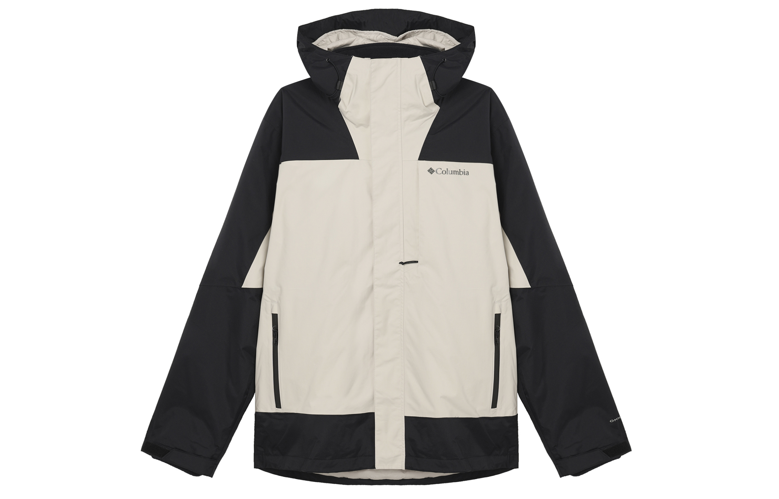 Columbia Columbia, fashionable velvet demi-season travel liner with hood with zipper, waterproof windproof breathable keep warm beige jacket for hiking for traveling