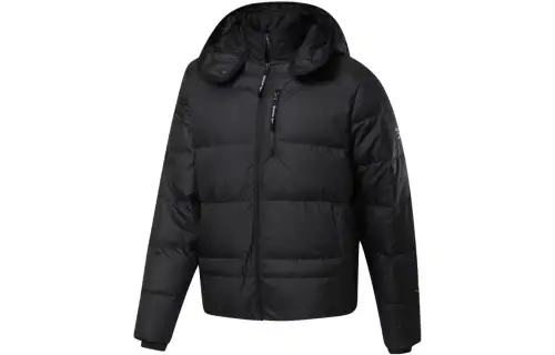 Reebok Down Jackets Men's Black Hooded Moderate Down Jacket