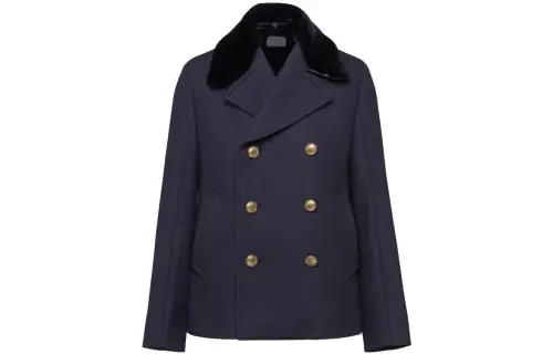 PRADA Jackets Men's Blue Lapel Moderate Other