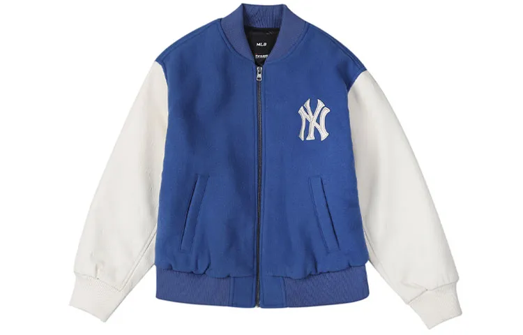 MLB New York Yankees Baseball Jackets Unisex Blue Baseball Collar Moderate Straight Fit