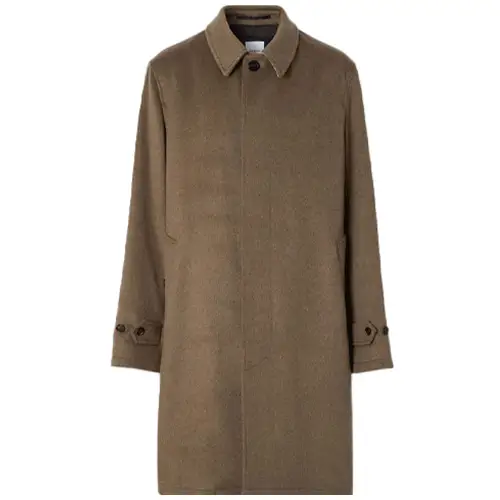 Burberry Coats Men's Taupe Lapel Moderate Straight Fit