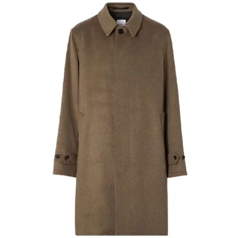 Burberry Coats Men's Taupe Lapel Moderate Straight Fit