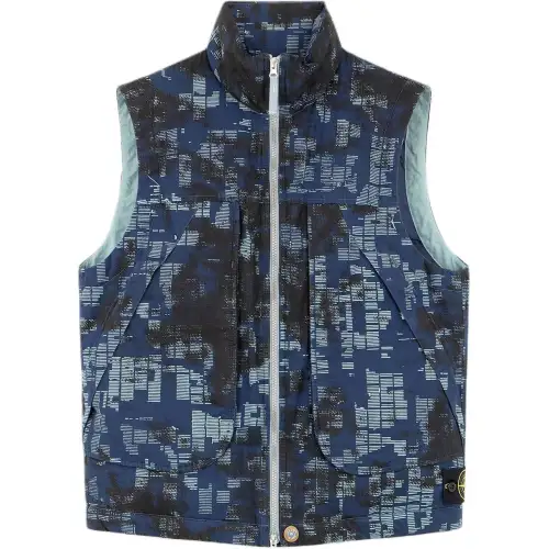 STONE ISLAND Anti Drop Zipped Camouflage Down Vest