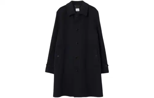 Burberry Coats Men's Black Lapel Moderate Straight Fit