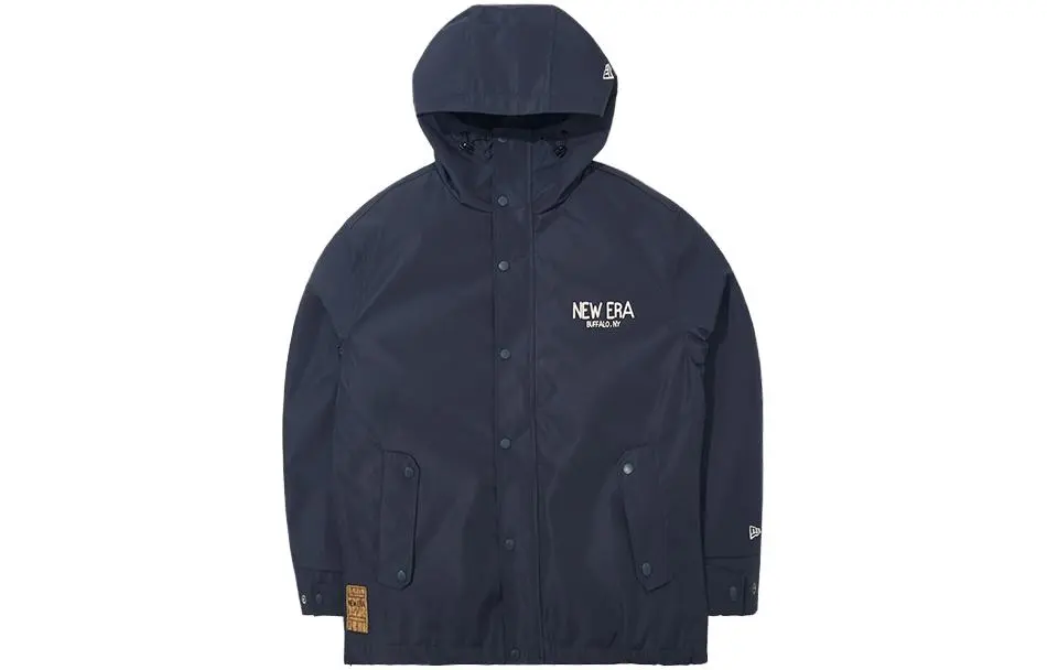 New Era Jackets Men's Navy Blue Hooded Thickened Other