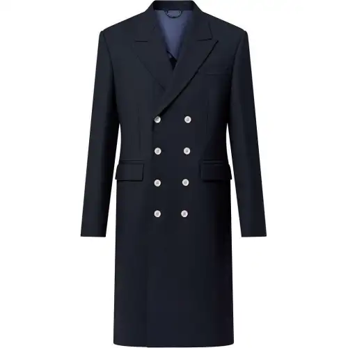 LOUIS VUITTON Double-Breasted Tailored Wool-Blend Coat
