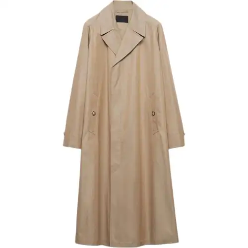 PRADA Triangle-logo Cotton Trench Coat