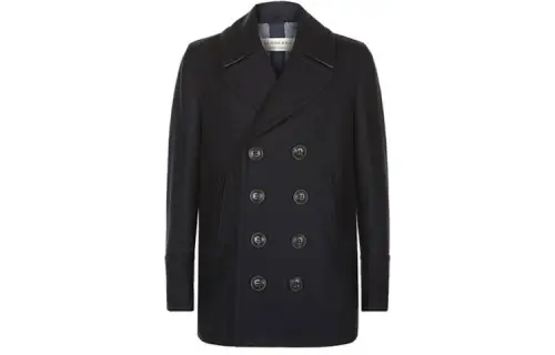 Burberry Coats Men's Dark Gray Lapel Moderate Straight Fit