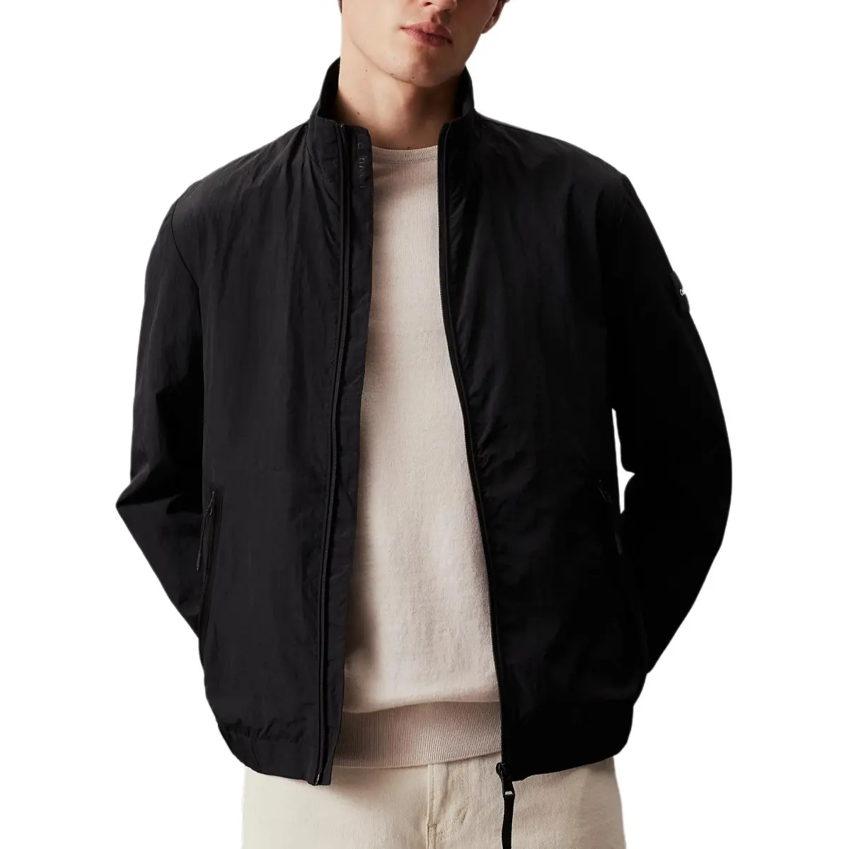 Calvin Klein Crinkled-finish Zip-up Jacket