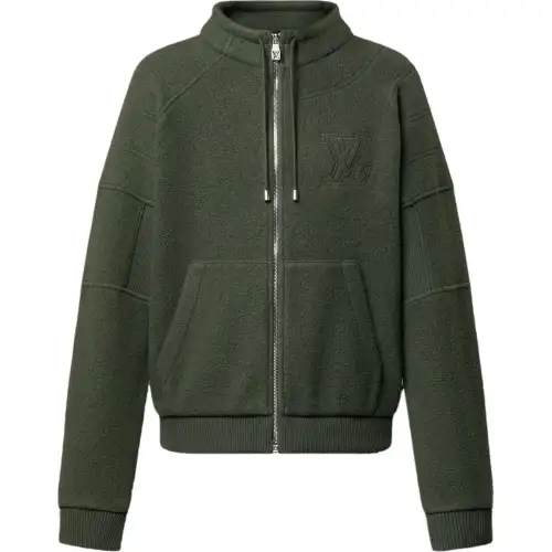 Lv Quilted Textured Wool Blouson
