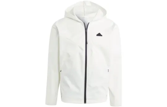 Adidas CITY ESCAPE Full Zip Hoodie Jackets & Coats Men's Jade White