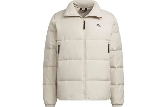 Adidas Down Jackets Men's Beige Stand Collar Moderate Other