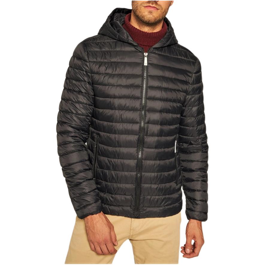 TRUSSARDI Труссади чистый цвет утепленный с замками капюшон хлопок Вниз жакет куртка мужской стиль черный