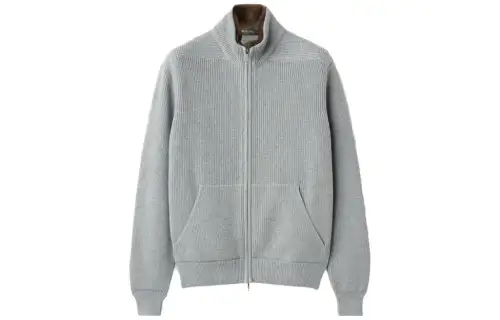 Loro Piana Jackets Men's Gray Stand Collar Moderate Pilot