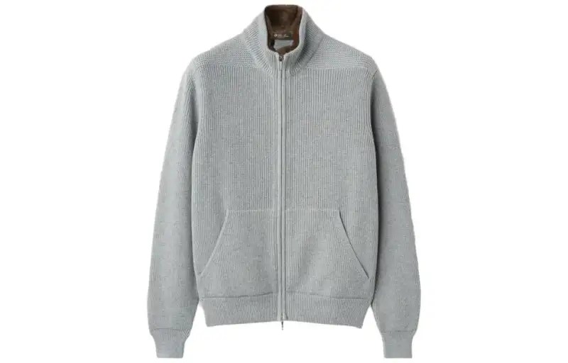Loro Piana Jackets Men's Gray Stand Collar Moderate Pilot