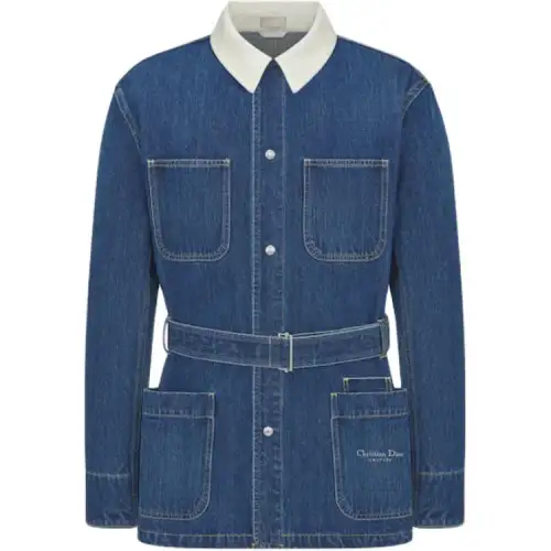 DIOR Denim Jackets Men's Blue Lapel Moderate Other