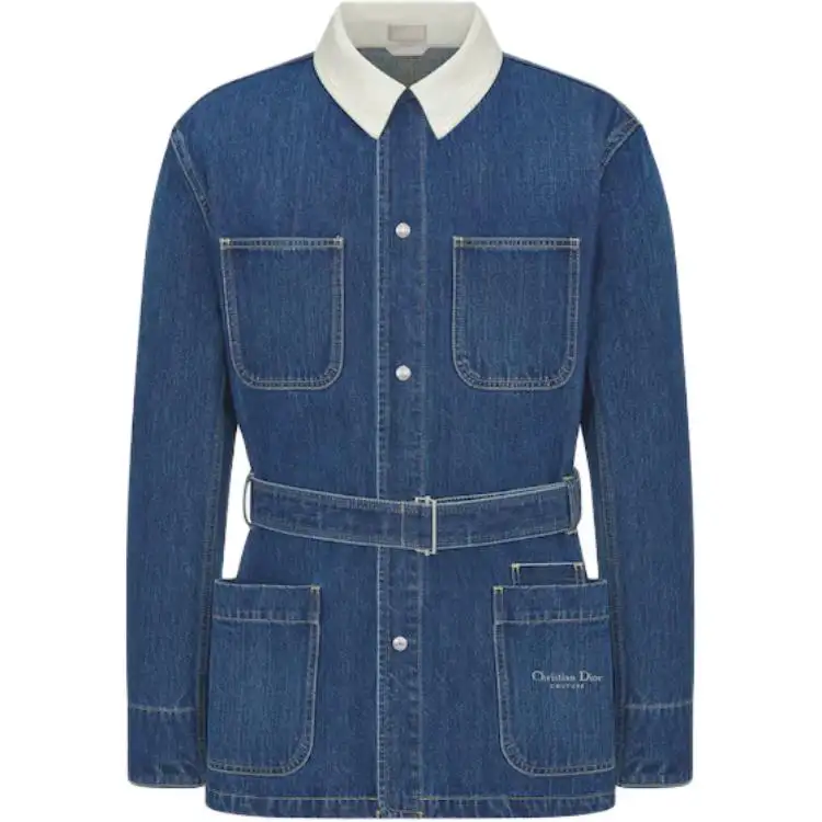 DIOR Denim Jackets Men's Blue Lapel Moderate Other