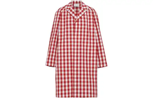 Prada gingham-check cotton coat