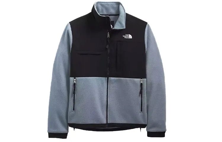 THE NORTH FACE Velvet Jackets Men's Blue Stand Collar Thickened And Fleece-Lined