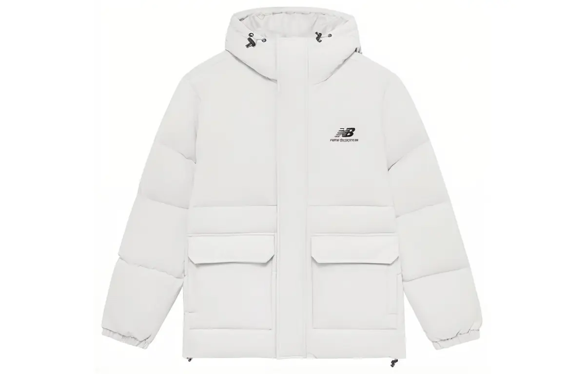 New Balance Down Jackets Men's White Hooded Moderate Other
