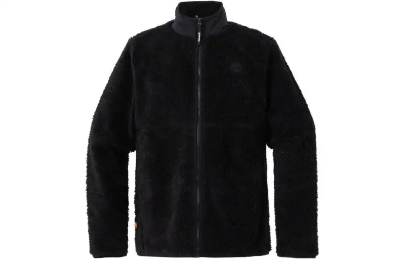 Timberland Velvet Jackets Men's Black Stand Collar Moderate
