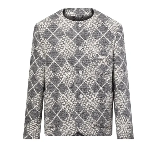 Lv Chic Collarless Wool Jacket