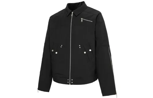 FIRE 2 COLD EGO Puffer Jackets Unisex Black Lapel Thickened