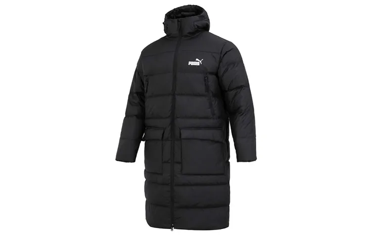 PUMA TRN EDGE Down Jackets Men's Black Hooded Moderate Quilted Down Jacket