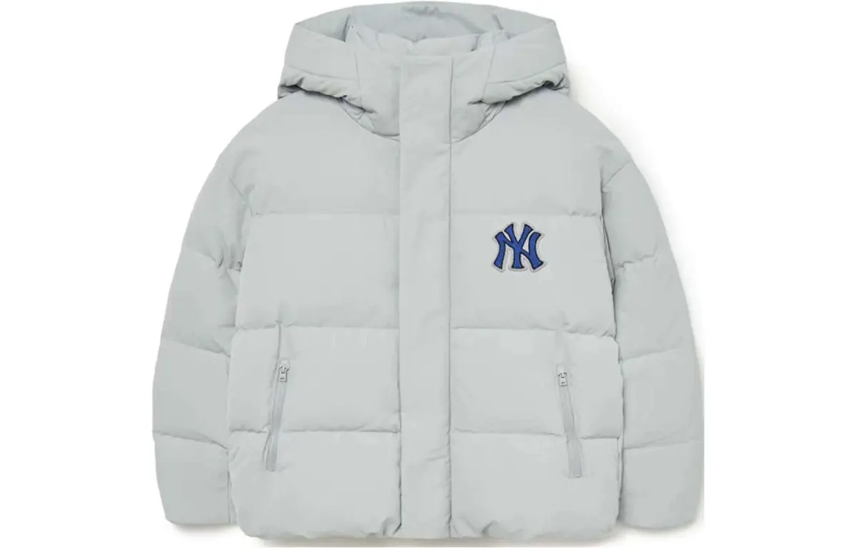 MLB New York Yankees Down Jackets Unisex Gray Hooded (Non-detachable) Moderate
