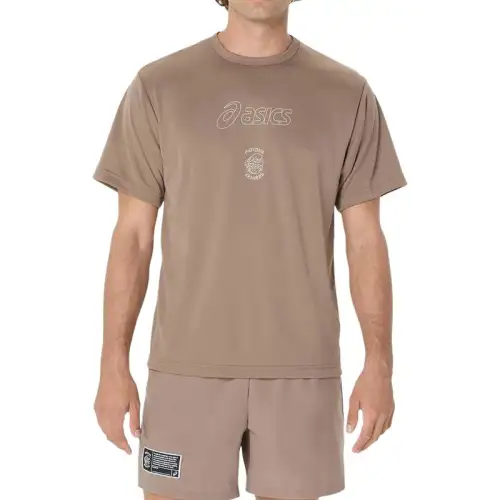 ASICS T Shirts Unisex Gray Crew Neck