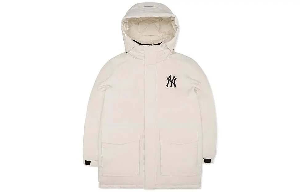 MLB Down Jacket Long Unisex Cream