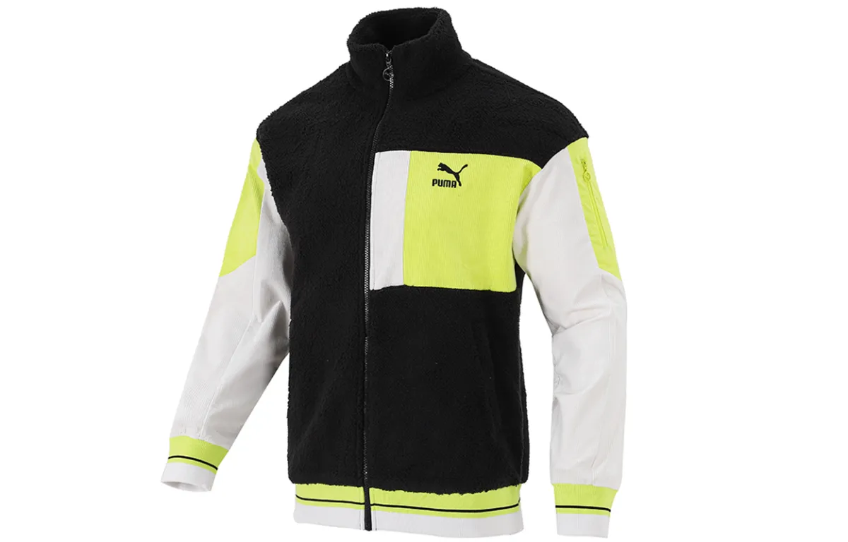 PUMA Velvet Jackets Men's Black Stand Collar Moderate