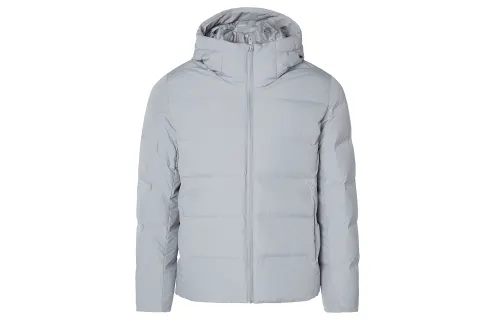 UNIQLO Down Jackets Men's Gray Hooded Moderate Quilted Down Jacket