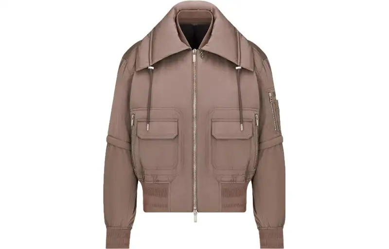 DIOR Jackets Men's Tan Baseball Collar Moderate Other