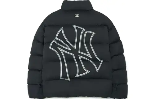 MLB New York Yankees Down Jackets Unisex Black Stand Collar Moderate Quilted Down Jacket