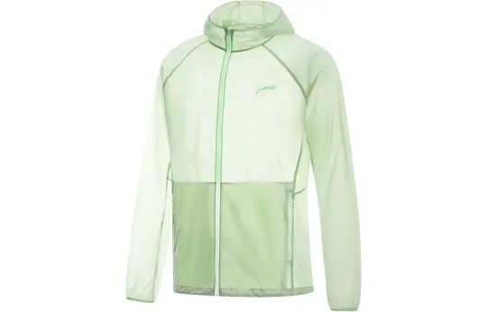 Li Ning Running Collection Breathable Sun Protection Clothing Men's Bamboo Green