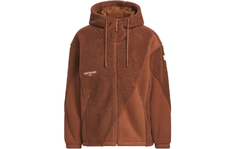 Adidas Lounge Jackets Men's Brown Hooded Thickened Other