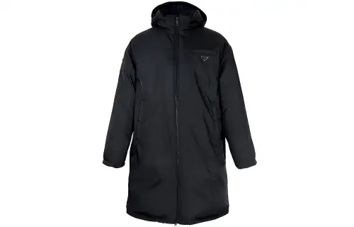 PRADA Coats Men's Black Hooded Moderate Straight Fit