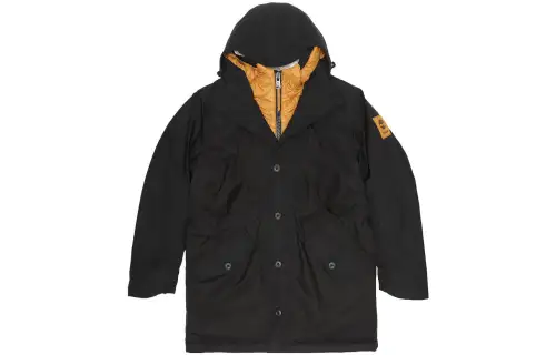 Timberland Puffer Jackets Men's Black Stand Collar Thickened Hard Shell