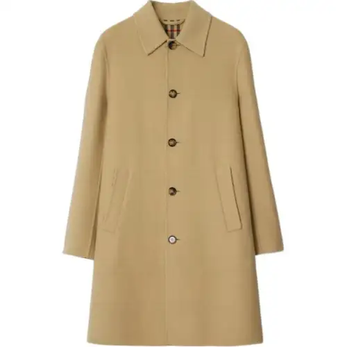 Burberry Coats Men's Sand Lapel Moderate Straight Fit