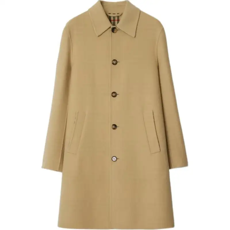 Burberry Coats Men's Sand Lapel Moderate Straight Fit