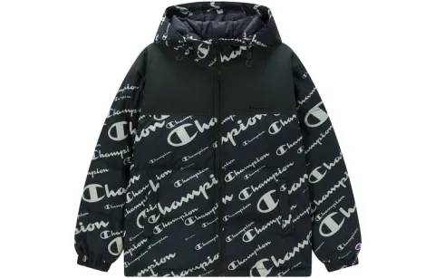 Champion Down Jackets Unisex Hooded Moderate Straight Fit